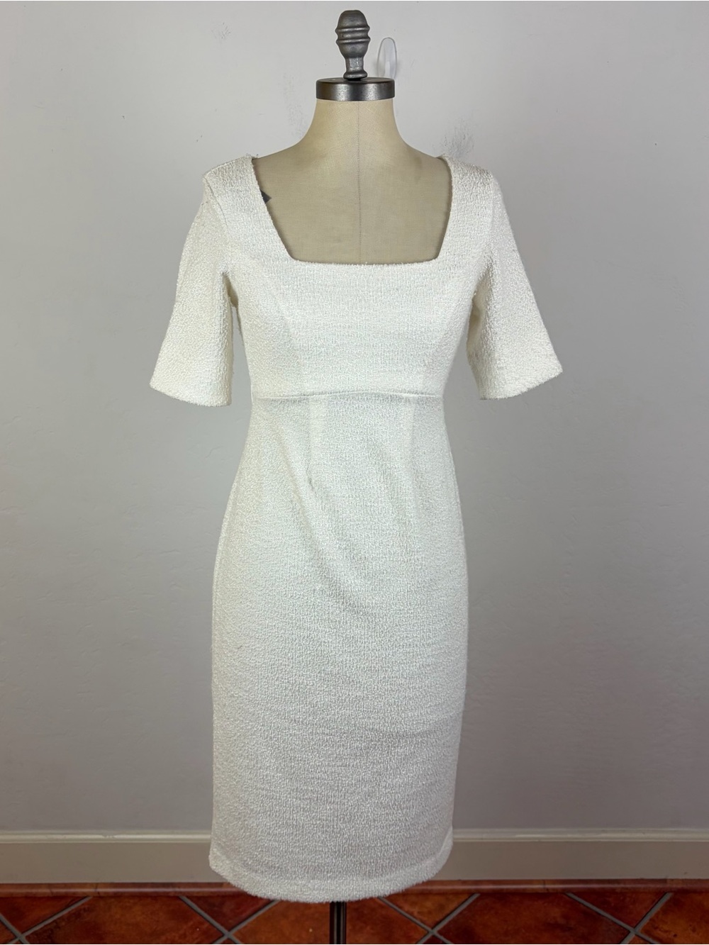 Seraphine Fauna Tweed Maternity Dress in White - Picture 2 of 9